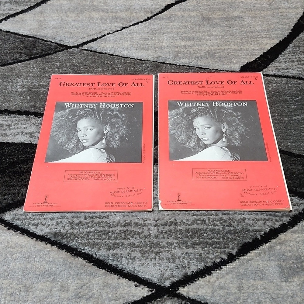 1986 WHITNEY HOUSTON GREATEST LOVE OF ALL MUSIC SHEETS